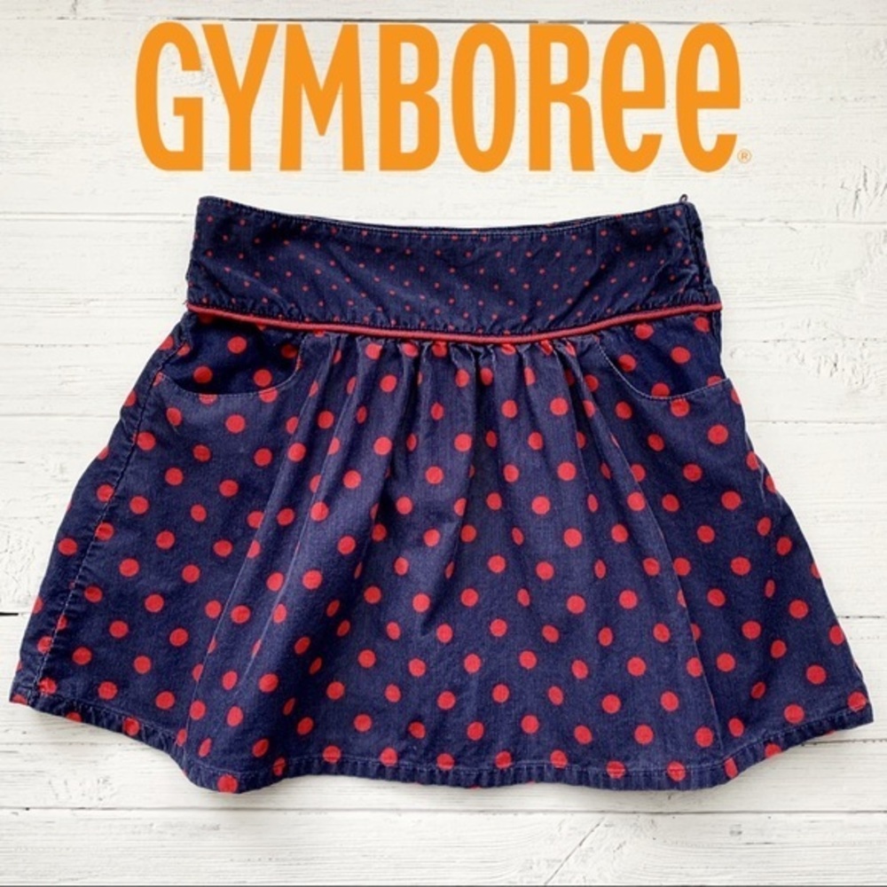 Gymboree Navy & Red Polka Dot Corduroy Ski…